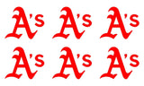 Oakland Athletics MLB Baseball Vinyl Decals cup phone small Stickers Set of 6
