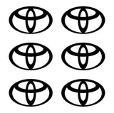 Small Toyota logo 6 Small Vinyl Decals Car 2" 3" Toyota symbol Stickers