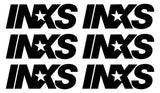 set of 6 small INXS band Logo Vinyl Decal Laptop phone Speaker Sticker