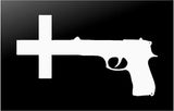 Nine Inch Nails NIN Gun Cross Logo Car Laptop Guitar Vinyl Decal Sticker