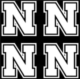 Nebraska Cornhuskers Logo Vinyl Decal Laptop Car Window set of 4 small Stickers