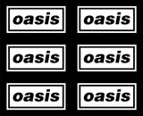 Small set of 6 Oasis band Logo Vinyl Decal Laptop Car Window Speaker Sticker