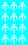 Mandalorian Star Wars Vinyl Decals Mythosaur Skull Boba Fett Stickers Set