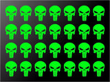 The Punisher Small 1" Skull Vinyl Decals Phone Laptop Gun Helmet Stickers Sheet
