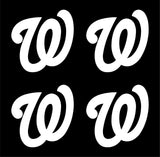 Washington Nationals MLB Team Vinyl Decal Car Window set of 4 small Stickers
