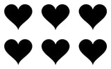 small Heart Symbol Vinyl Decals Phone set of 6 Heart sign Stickers Sheet of 6