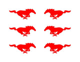 6 Ford Mustang Left & Right Vinyl Decals GT Horse Pony Logo Small 2" Stickers