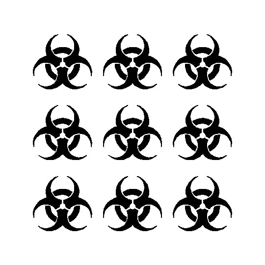 Copy of Biohazard Logo Vinyl Decals Stickers Set of 9