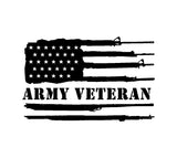 Army Veteran US Gun Flag Vinyl Decal Car Truck Window Sticker