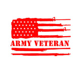 Army Veteran US Gun Flag Vinyl Decal Car Truck Window Sticker