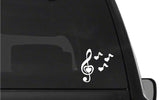 Treble Key Love Heart Notes Vinyl Decal Laptop Car Window Music Lover Sticker