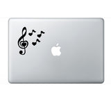 Treble Key Love Heart Notes Vinyl Decal Laptop Car Window Music Lover Sticker