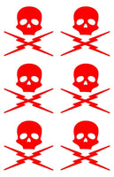 Death Proof Skull Vinyl Decals Phone Helmet Small Stickers Set of 6