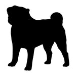 Pug Vinyl Decal Car Window Laptop Dog Breed Silhouette Sticker