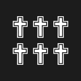 Christian Cross Vinyl Decals Stickers Set of 6