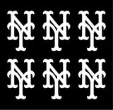 NY Mets New York MLB symbol Vinyl Decal Cup Window set of 6 small Stickers