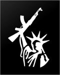 Statue of Liberty with AK Rifle Gun Rights Vinyl Decal Car Truck Window Sticker