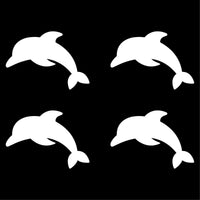 4 Small Dolphin Vinyl decals car and phone case stickers