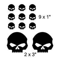 Willie G Style Skull Vinyl Decals Stickers Set