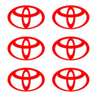 Small Toyota logo 6 Small Vinyl Decals Car 2" 3" Toyota symbol Stickers