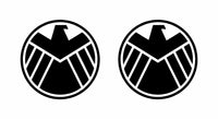 Agents of Shield Marvel Vinyl Decals Car Window Laptop Stickers Set of 2