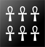 6 Small Ankh Symbol Egyptian Egypt Pagan Vinyl Decals Phone Stickers Set