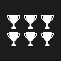 Trophy symbol Vinyl Decals set of 6 Trophy Symbol Stickers set of 6