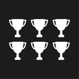 Trophy symbol Vinyl Decals set of 6 Trophy Symbol Stickers set of 6