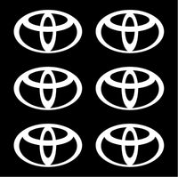 Small Toyota logo 6 Small Vinyl Decals Car 2" 3" Toyota symbol Stickers