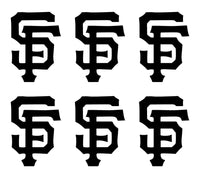 Small SF Giants Baseball Vinyl Decals Stickers SF Set of 6