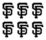 Small SF Giants Baseball Vinyl Decals Stickers SF Set of 6