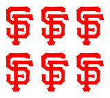 Small SF Giants Baseball Vinyl Decals Stickers SF Set of 6