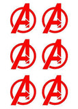 Small Avengers symbol Vinyl Decals set of 6 avengers Stickers Sheet