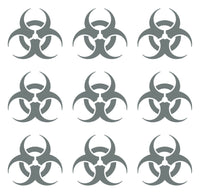 Set of 9 Biohazard Vinyl Decals Car Laptop Stickers