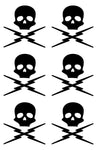 Death Proof Skull Vinyl Decals Phone Helmet Small Stickers Set of 6