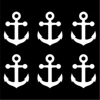 6 Small Anchor Vinyl decals phone case laptop car stickers