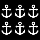 6 Small Anchor Vinyl decals phone case laptop car stickers