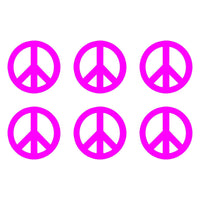 Small Peace Symbol Vinyl Decals set of 6 Peace Sign Stickers Sheet