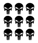 The Punisher Skull Vinyl Decals Phone Helmet Gun Mag 1" 2" 3" Stickers Set of 9