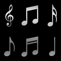 6 Small music notes Vinyl decals phone case laptop car stickers