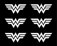 Small wonder woman symbol Vinyl Decals set of 6 wonder woman Stickers Sheet