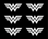 Small wonder woman symbol Vinyl Decals set of 6 wonder woman Stickers Sheet