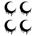 4 Small Dripping moon Vinyl decals car and phone case stickers