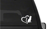 Cat Love Heart Vinyl Decals car window laptop Pet Lover Sticker