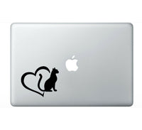 Cat Love Heart Vinyl Decals car window laptop Pet Lover Sticker