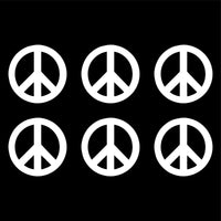 Small Peace Symbol Vinyl Decals set of 6 Peace Sign Stickers Sheet