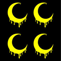 4 Small Dripping moon Vinyl decals car and phone case stickers