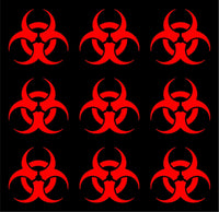 Set of 9 Biohazard Vinyl Decals Car Laptop Stickers