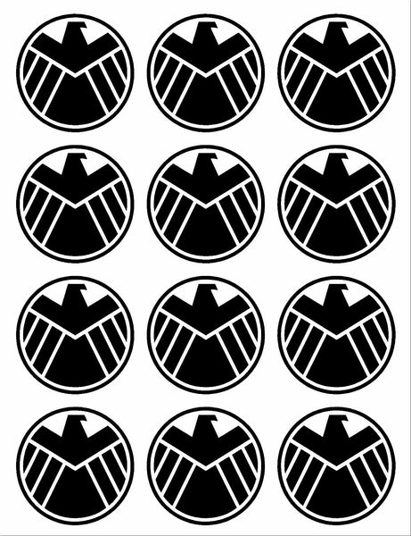 SHIELD Marvel's Agents of S.H.I.E.L.D. Set of 12 Vinyl Decals Stickers 1.5"