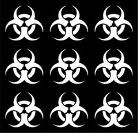 Set of 9 Biohazard Vinyl Decals Car Laptop Stickers